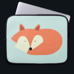 Funda Para Portátil Fox rojo soñoliento lindo<br><div class="desc">Ilustracion adorable de un zorro rojo lindo.</div>