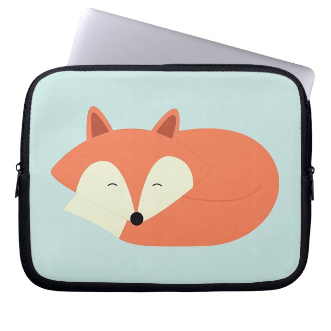 Funda Para Portátil Fox rojo soñoliento lindo (Frente)