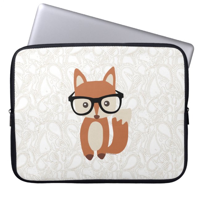 Funda Para Portátil Fox w/Glasses del bebé del inconformista (Frente)