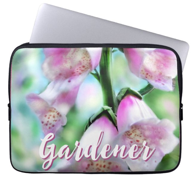 Funda Para Portátil Foxglove Flowers Floral Pink Garden Personalized (Frente)