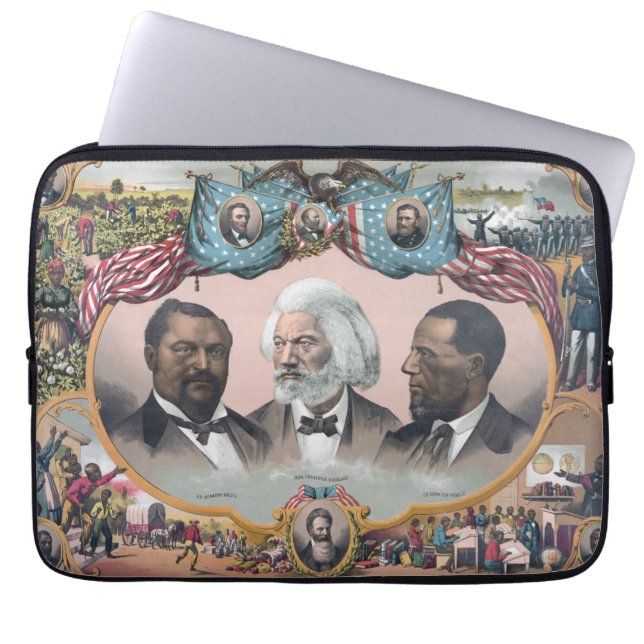 Funda Para Portátil Fr3d3rick Bailey Douglass con negro abolicionista (Frente)