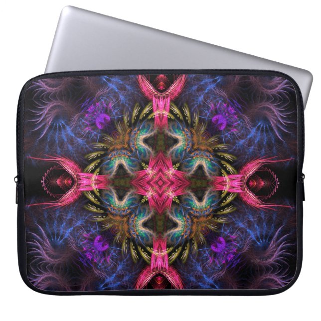 Funda Para Portátil Fractal Quatro Geometría Artística (Frente)
