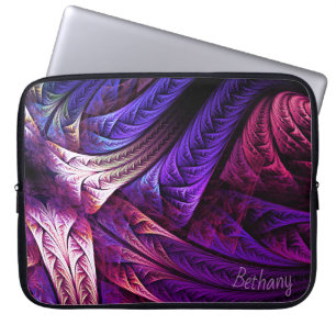 Funda Para Portátil Fractales púrpura abstractos personalizados