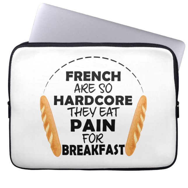 Funda Para Portátil Franceses Comen Dolor Por Desayuno Pan Gracioso (Frente)