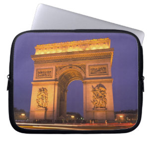 Funda Para Portátil Francia, París, Arco de Triunfo al anochecer.
