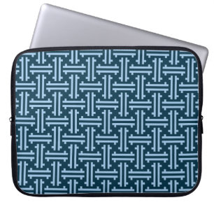 Funda Para Portátil Franco chino Art Deco, índigo y azul cielo