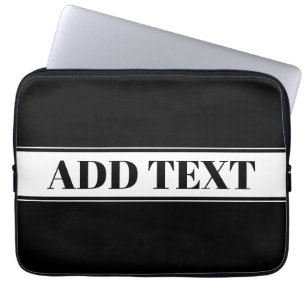 Funda Para Portátil Frania Negra y Blanca con Nombre Personalizado