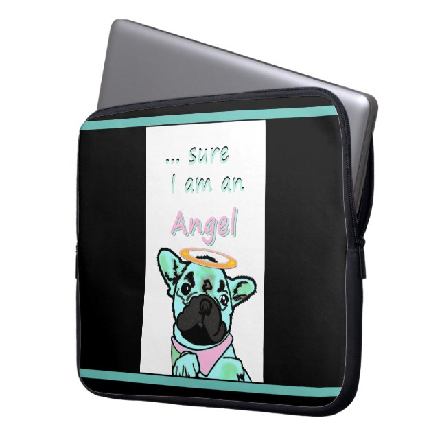 Funda Para Portátil Französische Bulldogge Angel (Anverso izquierdo)