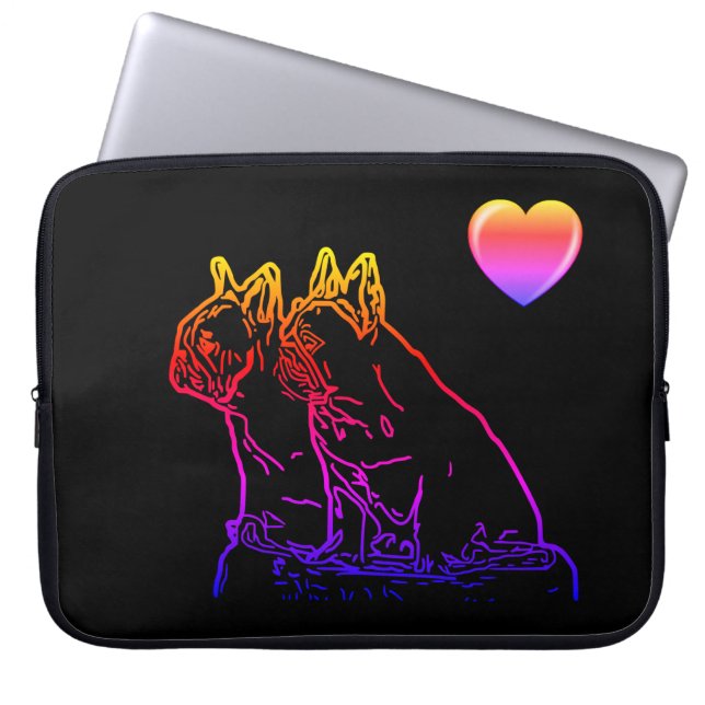 Funda Para Portátil französische Bulldoggen zwei Freunde Laptopschutzh (Frente)