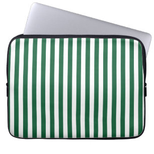 Funda Para Portátil Frasco clásico de época franjas verde y blanca