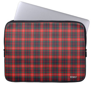 Funda Para Portátil Fraser Clan de Lovat Tartán Red Plaid Monogrammed