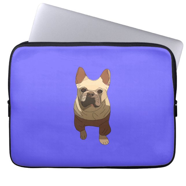 Funda Para Portátil French Bulldog, Lavender Purple (Frente)