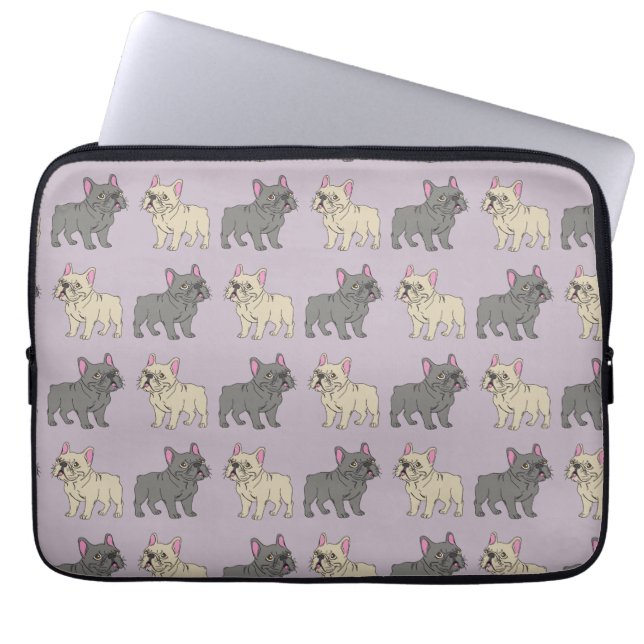 Funda Para Portátil Frenchies, Morado (Frente)