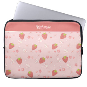Funda Para Portátil Fresa con flores.