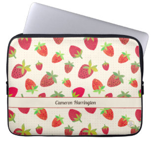 Funda Para Portátil Fresa roja personalizada de inspiración vintage re