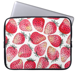 Funda Para Portátil Fresas acuarela y tinta