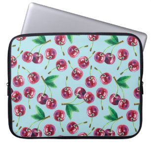 Funda Para Portátil Fresas acuáticas modernas: Jugoso patrón de cereza