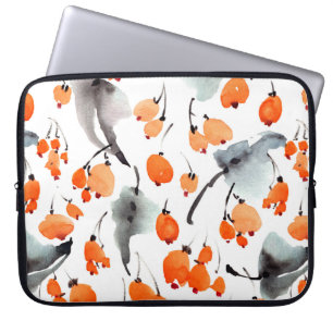 Funda Para Portátil Fresas acuáticas y hojas patrón de ilustracion