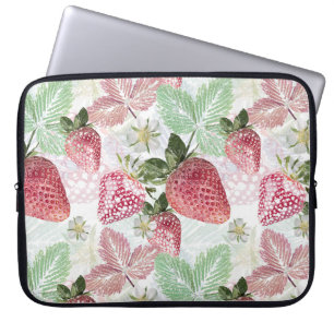 Funda Para Portátil Fresas, bayas, rojas, frescas, maduras, dulces,