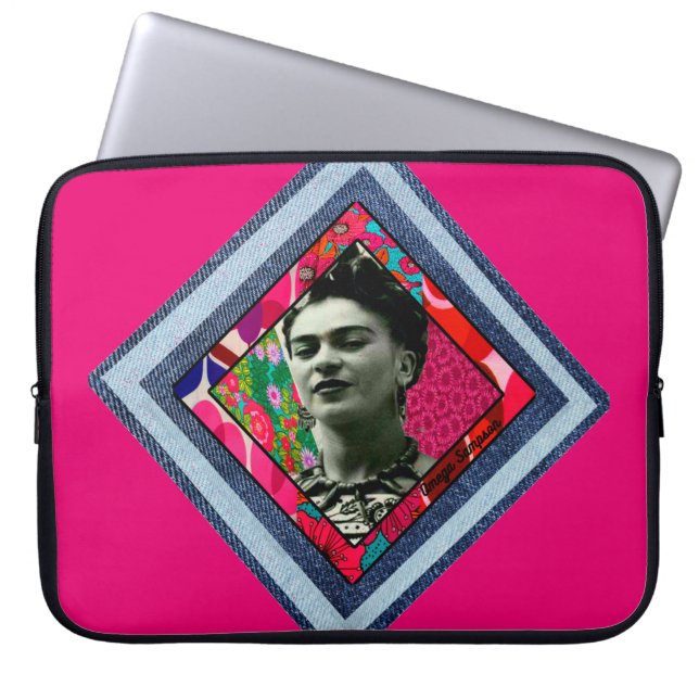 Funda Para Portátil Frida Kahlo Retro Denim Diamond (Frente)