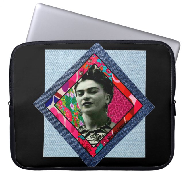 Funda Para Portátil Frida Kahlo Retro Pink Denim (Frente)