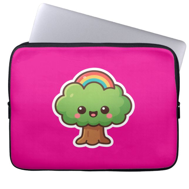 Funda Para Portátil Friendly Kawaii Tree (Frente)