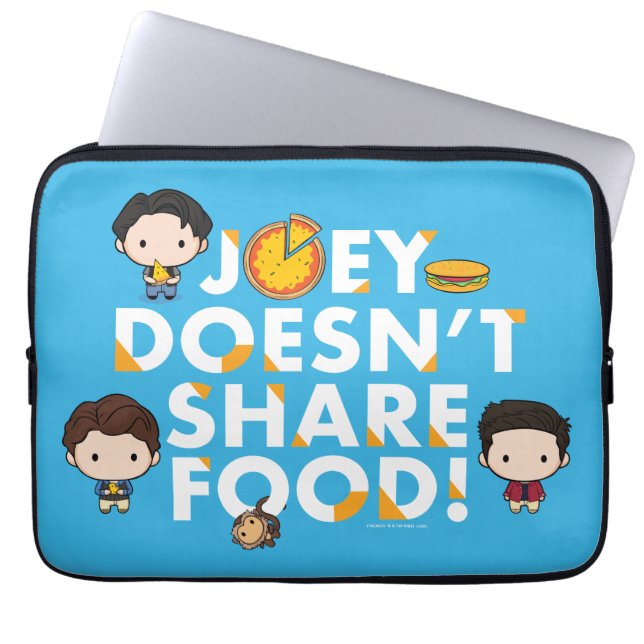 Funda Para Portátil FRIENDS™ | Joey No Comparte Comida Chibi (Frente)