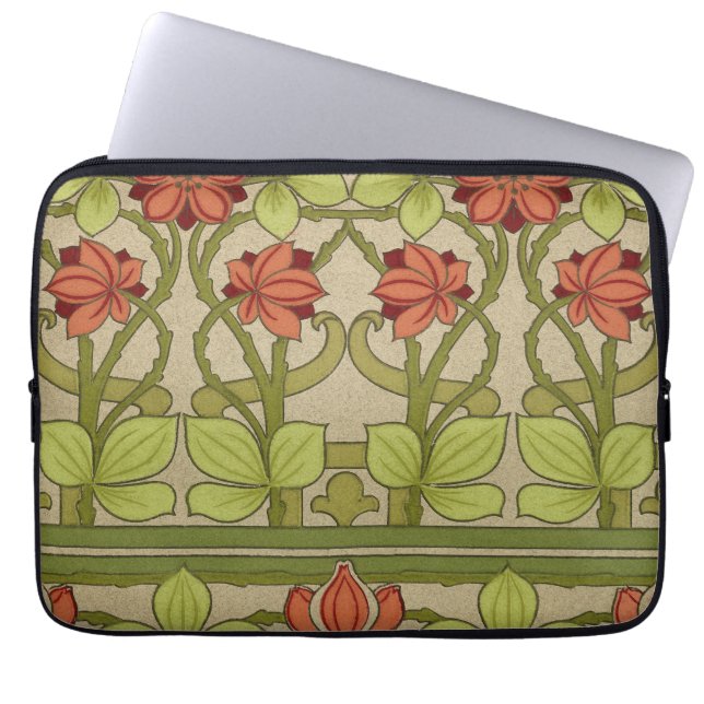 Funda Para Portátil Frieze Border Art Nouveau Floral (Frente)