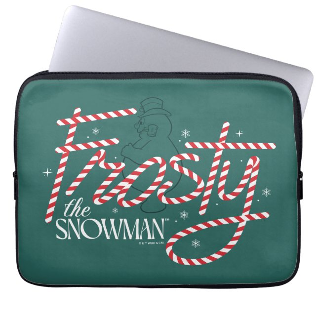 Funda Para Portátil Frosty el logo de Snowman Candy Cane (Frente)
