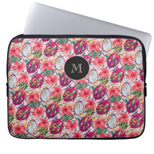 Funda Para Portátil Fruta de Dragón Floral Tropical Moderna Palma Verd