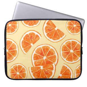 Funda Para Portátil fruta patrón naranja, dieta, acuarela