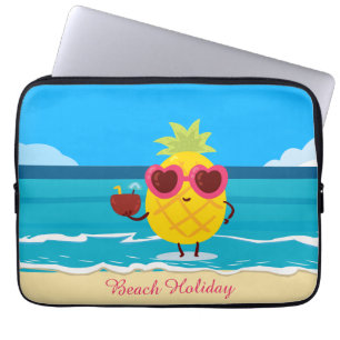 Funda Para Portátil Fruto de piña en las vacaciones de playa Cute colo