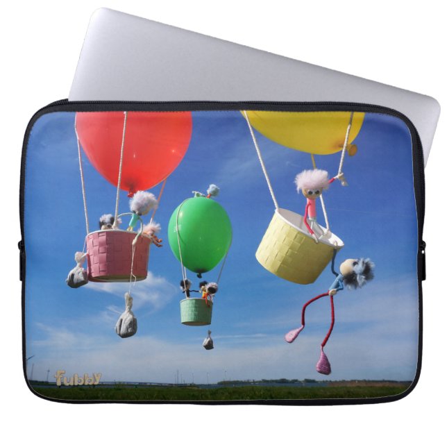 Funda Para Portátil Fubby's in luchtballonnen die op avontuur gaan. (Frente)