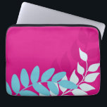 Funda Para Portátil Fuchsia and Blue Mod Vines<br><div class="desc">Hojas coloridas bolsa electrónica personalizado en colores brillantes puede ser personalizada con su nombre,  monograma,  iniciales,  una fecha especial o cualquier texto de su elección para un elegante estilo personalizado. Visite nuestra tienda para más colores y estilos.</div>