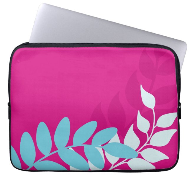 Funda Para Portátil Fuchsia and Blue Mod Vines (Frente)