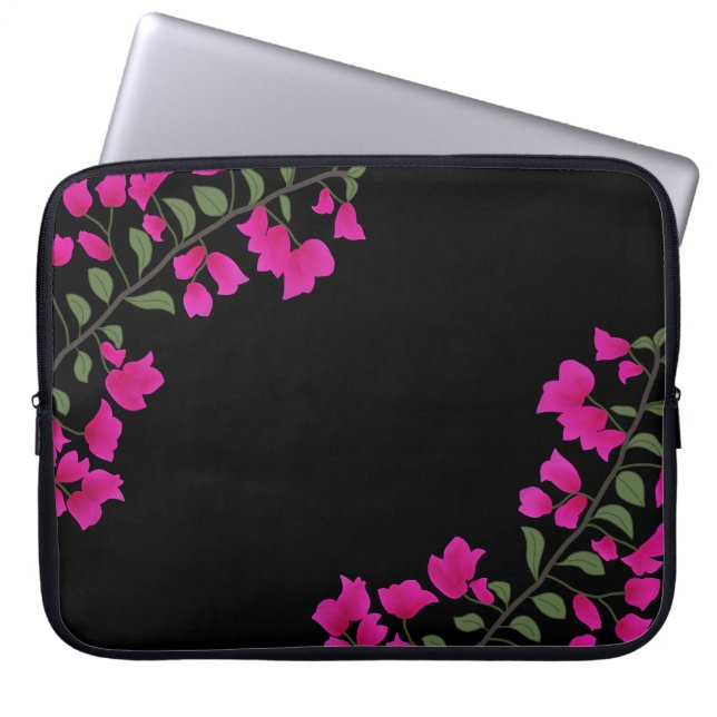 Funda Para Portátil Fuchsia Pink Bougainvillea Laptop Sleeve (Frente)