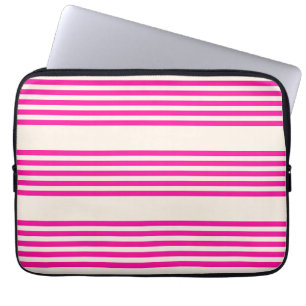 Funda Para Portátil Fuchsia y beige cinco rayas