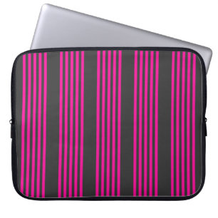 Funda Para Portátil Fuchsia y carbón vegetal de cinco rayas