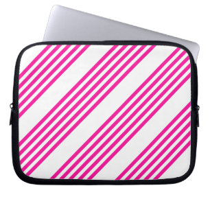 Funda Para Portátil Fuchsia y cinco rayas blancas