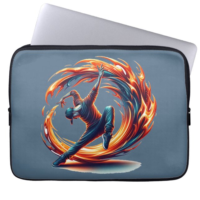 Funda Para Portátil Fuego callejero de ruptura con energía urbana (Frente)