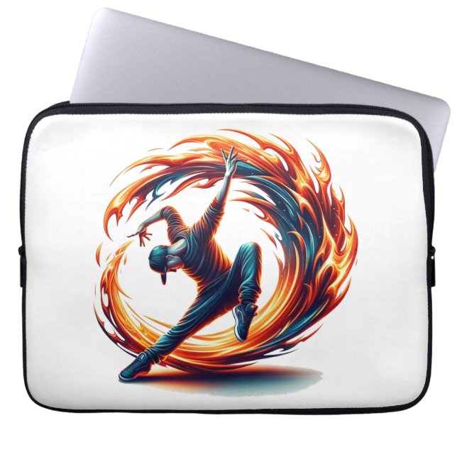 Funda Para Portátil Fuego callejero de ruptura con energía urbana (Frente)