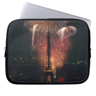 Funda Para Portátil Fuegos artificiales, Torre Eiffel, París, Francia