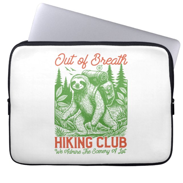 Funda Para Portátil Fuera del Breath Funny Club de Senderismo (Frente)