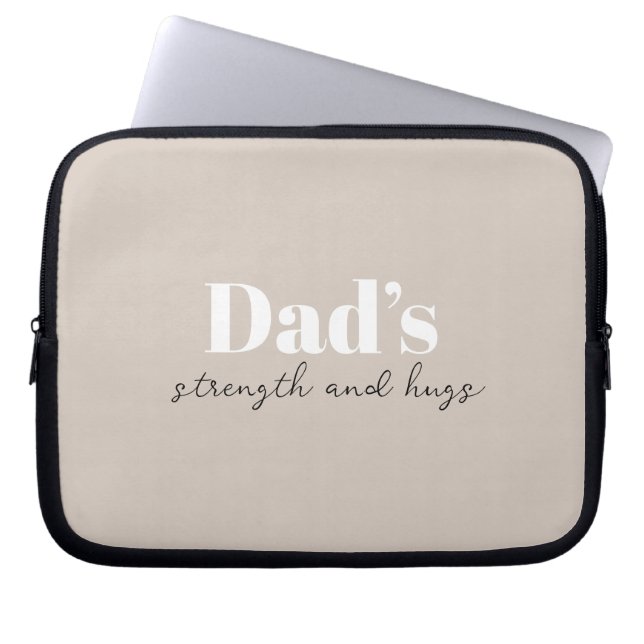 Funda Para Portátil Fuerza y abrazos de papá - regalo del día del padr (Frente)