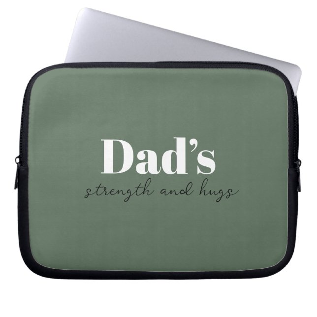 Funda Para Portátil Fuerza y abrazos de papá - regalo del día del padr (Frente)