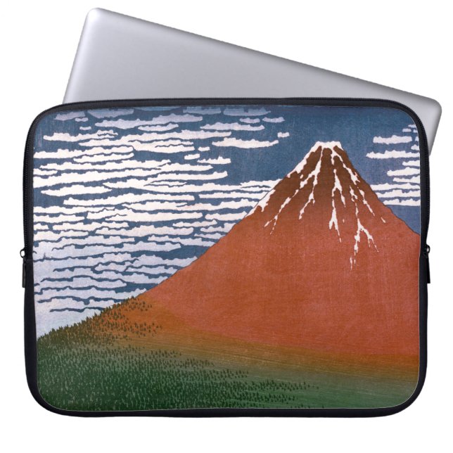 Funda Para Portátil Fuji Rojo, El Volcán Aka Fujiyama Katsushika Hokus (Frente)