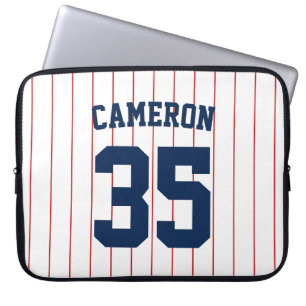 Funda Para Portátil Fully Editable Colors Baseball Jersey Stripes Name