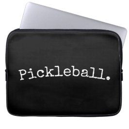 Funda Para Portátil Fun Black White Retro Curved "Pickleball" Motto