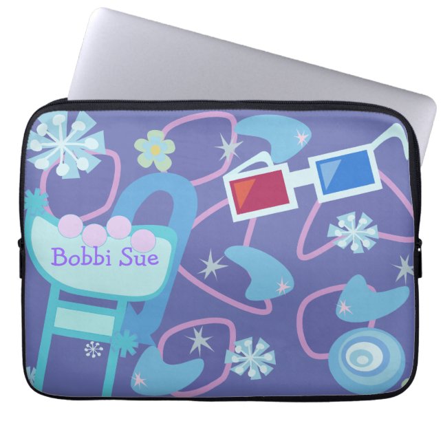 Funda Para Portátil Fun Boomerangs 3D Specs Patrón Retro Cincuenta (Frente)