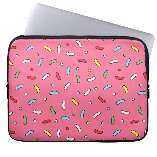 Funda Para Portátil Fun Pink Candy Sprinkles Pattern (Frente)